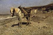 Ilia Efimovich Repin Normandy transported stone horse Spain oil painting artist